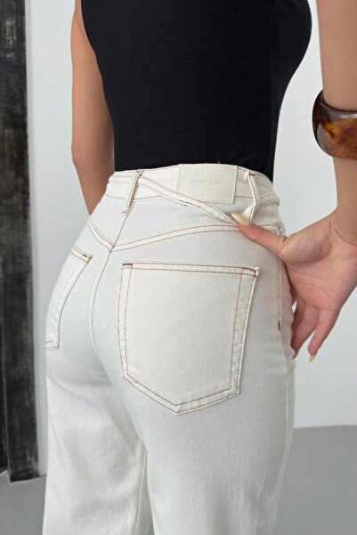 LACARINO 8012 Γυναικείο τζιν παντελόνι με φαρδύ πόδι