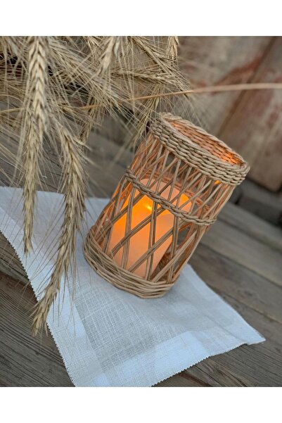 afralya home Bohem bambu mumluk, bambu fener, bohem bambu şamdan ev dekorasyo...