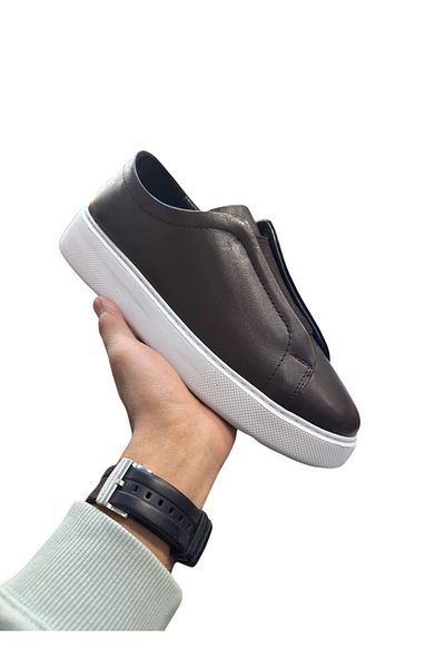 Greyybull Shoes кафяви мъжки маратонки - кафяви кожени маратонки