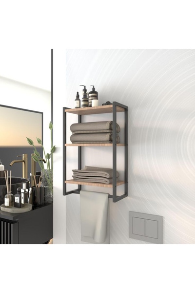 shop 3 Raflı Metal Düzenleyici Havluluk Baharatlık Duvara Monte Banyo Rafı Me...