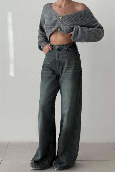 LACARINO 7637 Elephant Leg Kadın Jean Pantolon