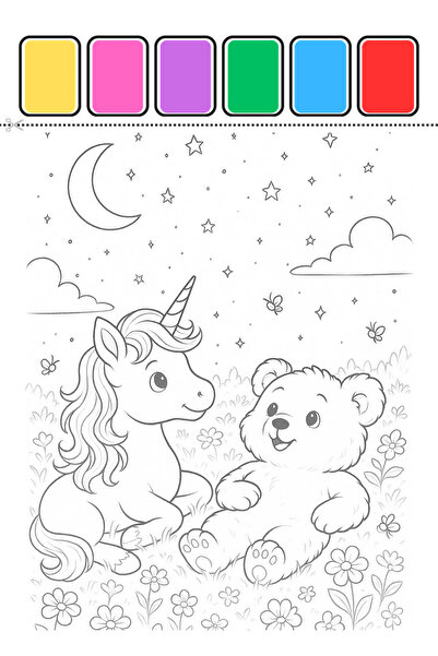 PETİTO SuluBoya seti +Sulu Boya seti +Tek Boynuzlu At Temalı Boyama Seti