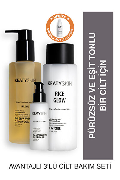KEATY Cilt Pürüzlerini Giderme Seti | Yüz Yıkama Jeli 200Ml + Milky Toner 200...