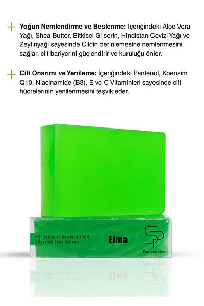 Pureandshine Skin Care and Moisturizing Glycerin Apple Soap (120 Gr)