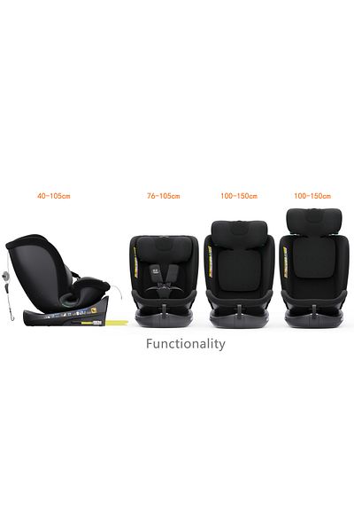 BUF BOOF Scaun Auto B-Joy DELUXE BUF BOOF iSIZE Grey Isofix pozitie somn 155 grade rotativ 360 grade