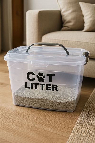 DEEMBRO Cat Litter Storage Container 14 Liter Capacity Cat Litter Storage Box Top Holder Lockable Airtight