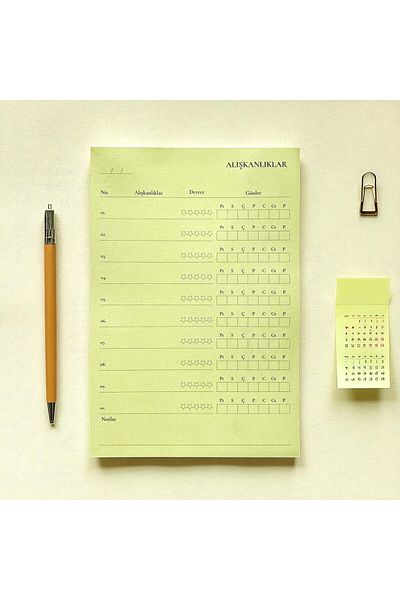 Fark Tanıtım Set de planificator de birou nedatat, 10 tipuri, planificator de unică folosință (HABITS)
