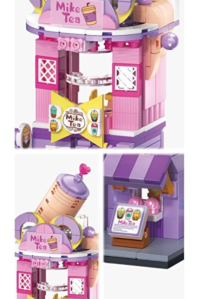 Fun Sunster Company™ Mini Blok Milk Tea Dükkanı Kendin Yap Seti – 6+ Yaş | 281+ Parça + Sticker Seti