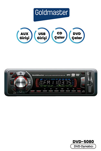 GOLDMASTER DVD-5080 Oto Radyo CD Çalar Oto Teyp