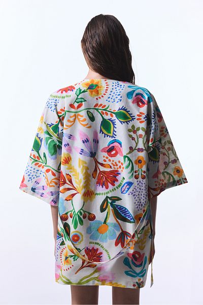 Penti Floral Patterned Ila Kimono