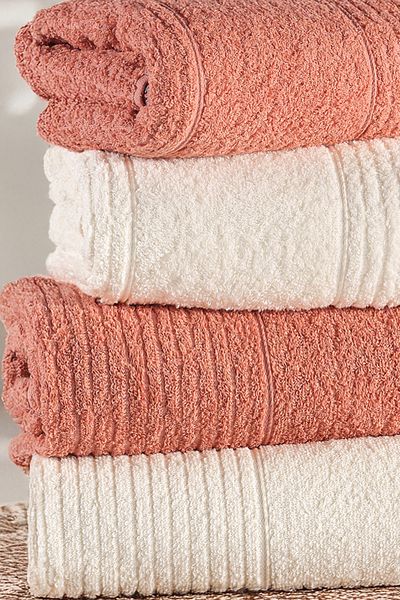 Isessia Sera 4-Piece Bath Towel Set Turkish Bath Set 100% Cotton