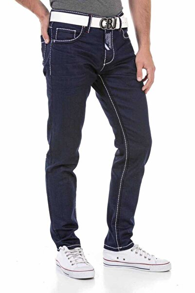 Cipo&Baxx Cd705 Navy Blue Basic Jeans Trousers
