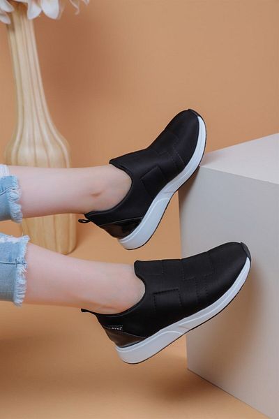 layki Marek Black Color Parachute Fabric Women's Sports Shoes