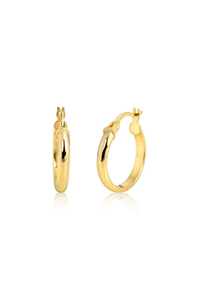 Altınkesesi 8 Ayar Altın Bombeli Klasik Halka Küpe 1.6 Cm