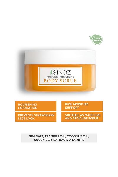 SİNOZ Body Scrub Nourishing Purifying Moisturizing Body Peeling 300 gr