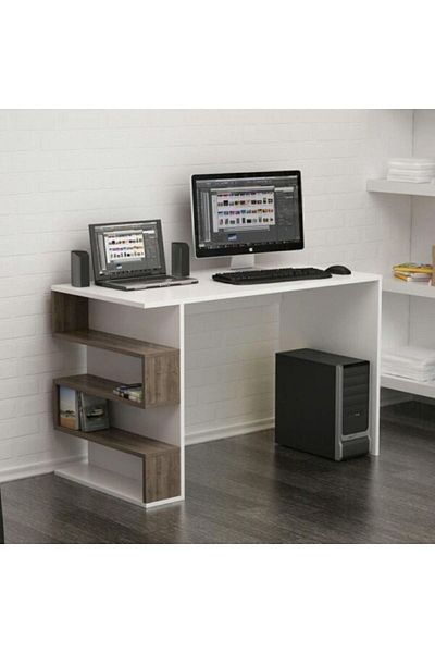 Modella Limber PC table white/walnut