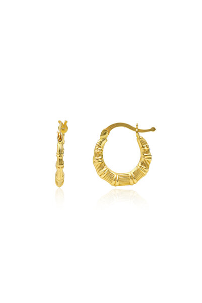 Altınkesesi 14 Ayar Altın Mini Süzme Hasır Halka Küpe 1.3 Cm