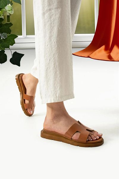 AYOOLS Genuine Leather Minimalist Design Modern Women's Slippers Suitable for Daily Use Snn601