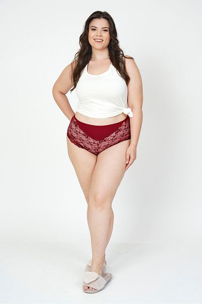 HNX Cotton Front Lace Detail Panty