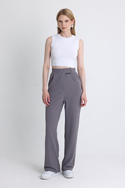 Rays بنطلون بالازو بتفاصيل إغلاق فيلكرو من الليكرا باللون الرمادي 4055a