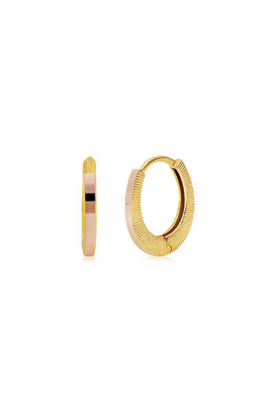 Altınkesesi 14 Ayar Altın Oval Ajda Küpe 1.2 Cm