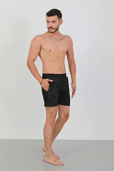 modaserdem Mdsrdm Men's Zippered Pocket Swim Shorts Black