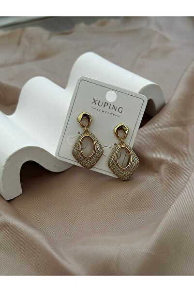 Çelik Sallantılı taşlı ışıltılı küpe