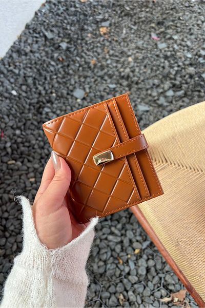 Yuka Atelier Ruby Medium Quilted Detailed Faux Leather Wallet
