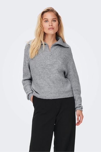 ONLY Oversize Half Zipper Long Sleeve Women's Sweatshirt - Minimalist Style