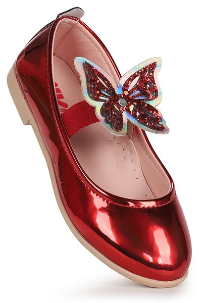 Kiko Kids Menz Mirror Butterfly Elastic Girls' Ballerina Shoes