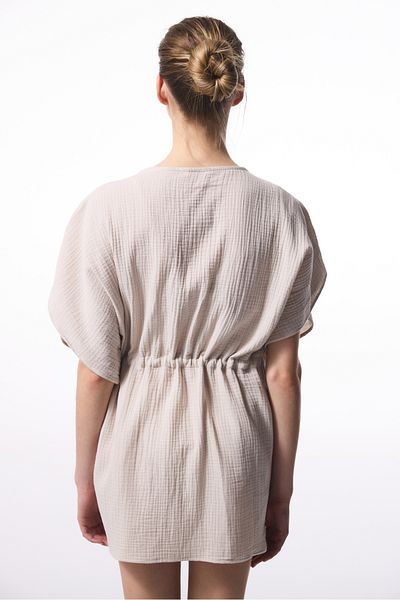 Penti Stone Color Jambo Muslin V-Neck Mini Oversize Kaftan