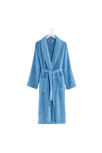 RALEX PUCIOASA Halat de baie și SPA Hotel cu guler Kimono, velur 100% bumbac, unisex, 420 gr./mp, albastru L / XL