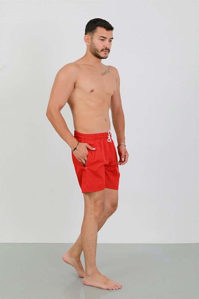 modaserdem Mdsrdm Men's Zippered Pocket Swim Shorts Red