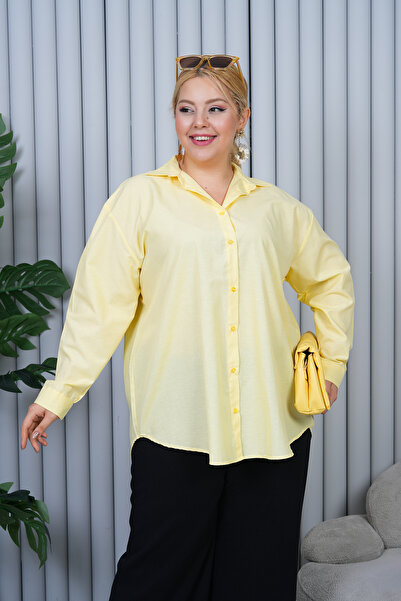 Patika Women's Plus Size Comfortable Shirt - Chick Yellow