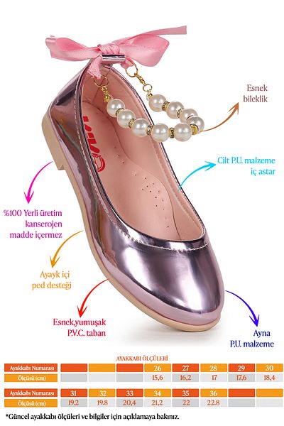 Kiko Kids Blanch Mirror Pearl Elastic Κοριτσίστικα παπούτσια μπαλαρίνας