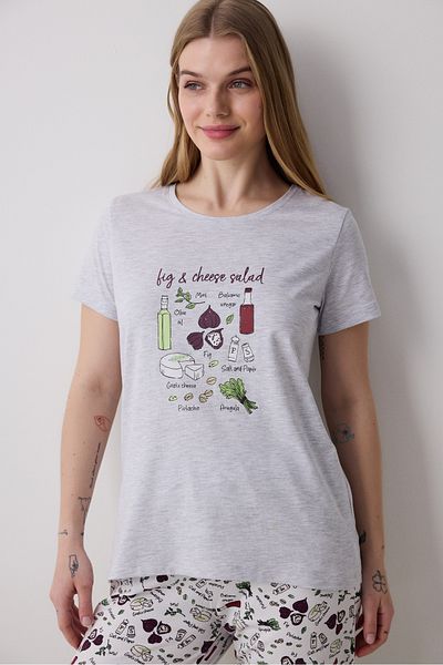 Penti Salad Gray Trousers Pajama Set