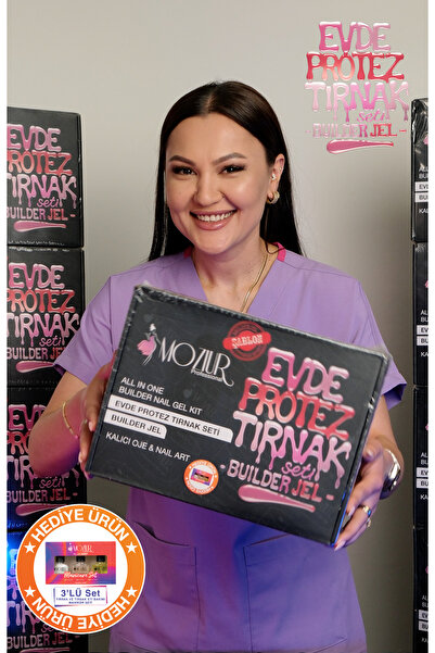 MOZIUR Evde Protez Tırnak & Kalıcı Oje & Nail Art Seti (BUILDER ŞABLON)