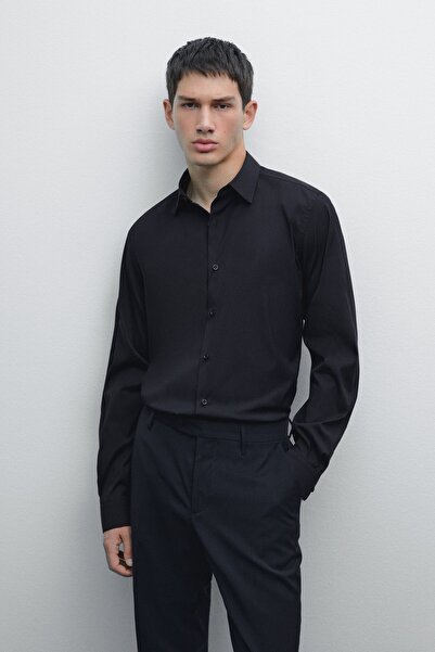 Massimo Dutti Esnek slim fit gömlek