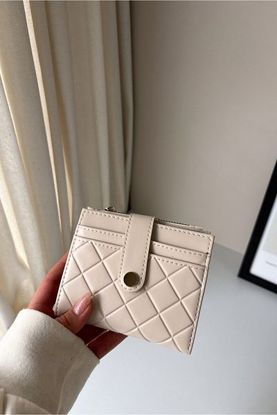 Yuka Atelier Ruby Medium Quilted Detailed Faux Leather Wallet
