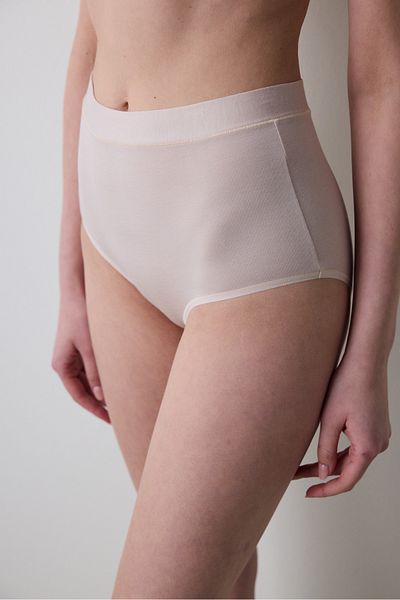 Penti Chiloți slip bej deschis cu talie înaltă Aging Collagen