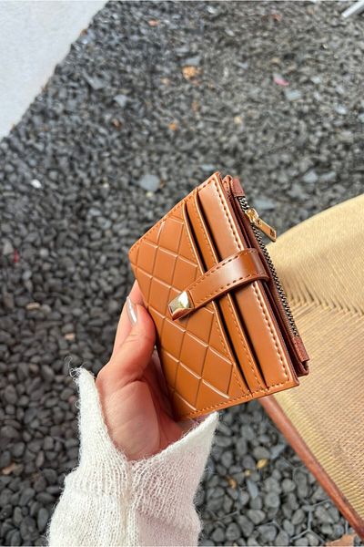 Yuka Atelier Ruby Medium Quilted Detailed Faux Leather Wallet