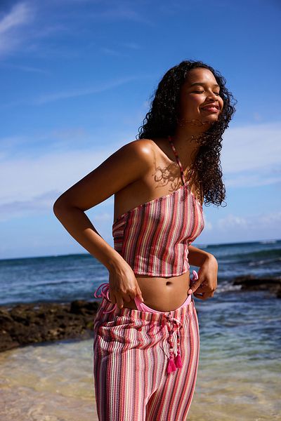 Penti Ριγέ Moi Halter γιακά Crop Top
