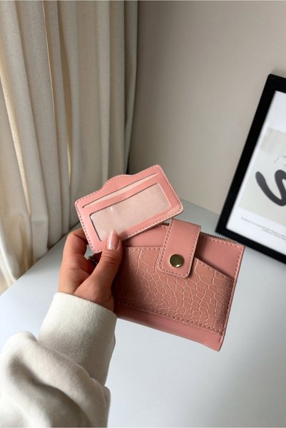 Yuka Atelier Ela Medium Size Detachable Card Holder Detailed Faux Leather Wallet