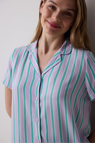 Penti Bon Vivant Shirt Pants Lilac Pajama Set