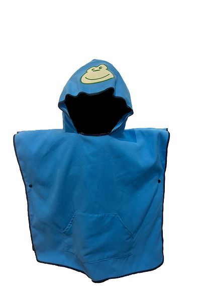 MORDRY Frog Printed Hooded Children's Poncho - Wearable Towel and Beach Towel