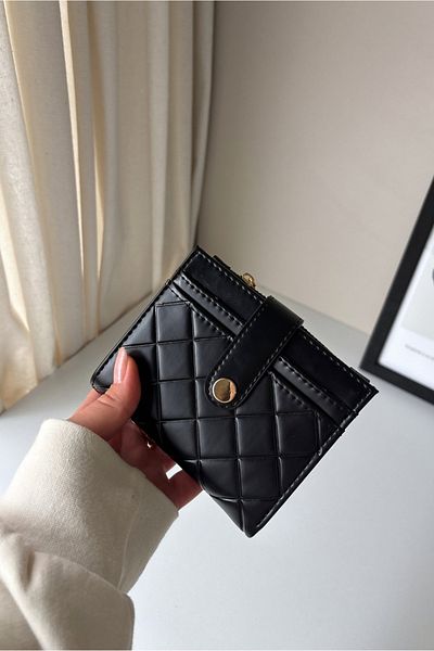 Yuka Atelier Ruby Medium Quilted Detailed Faux Leather Wallet
