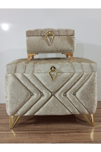 Sonem Çeyiz Sandık Gelin Damat Bohça Nişan Çeyiz Sandığı 2li 0308