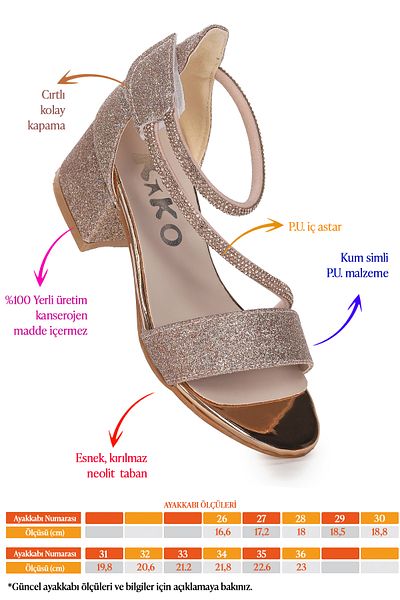 Kiko Kids Βραδινό φόρεμα Pisar Sand Glitter Daily για κορίτσια με τακούνι 4 εκ.