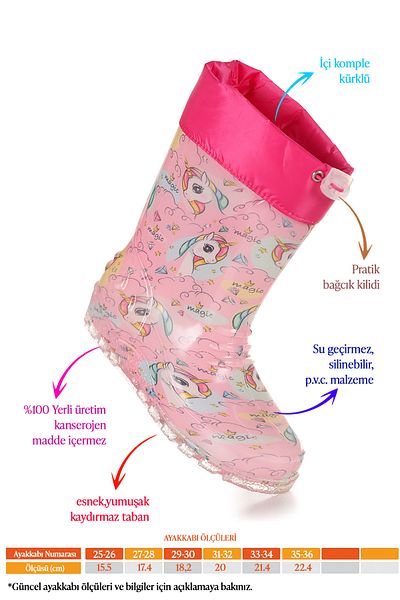 Kiko Kids Unicorn αδιάβροχες μπότες βροχής για κορίτσια