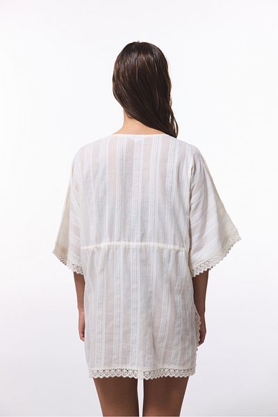 Penti Off-White Shiny Cute Crinkle Mini V-Neck Kimono